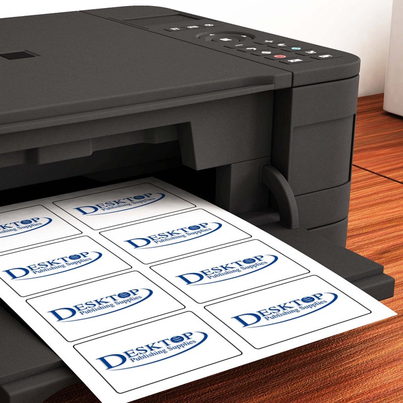 Desktop Publishing Supplies ملصقات أسماء لاصقة، 8 ملصقات لكل ورقة، 3 3/8" × 2 1/3" - 25 ورقة / 200 ملصق - تشطيب مات أبيض قابل للطباعة لطابعات الحبر/الليزر - Image 3